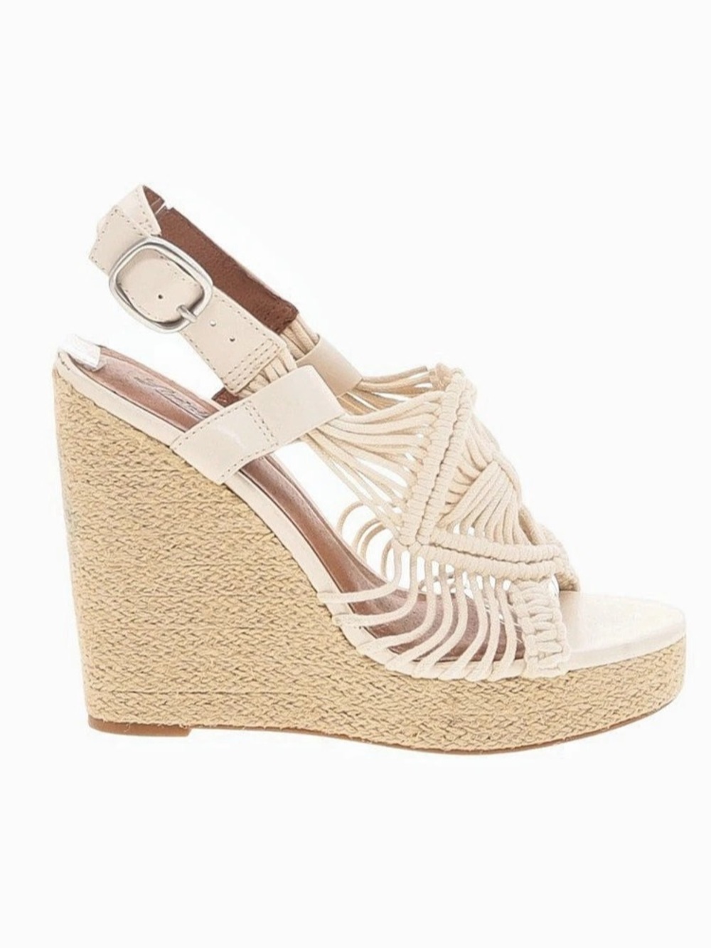 Lucky Brand Ridgeview Macrame Platform Wedge Cream